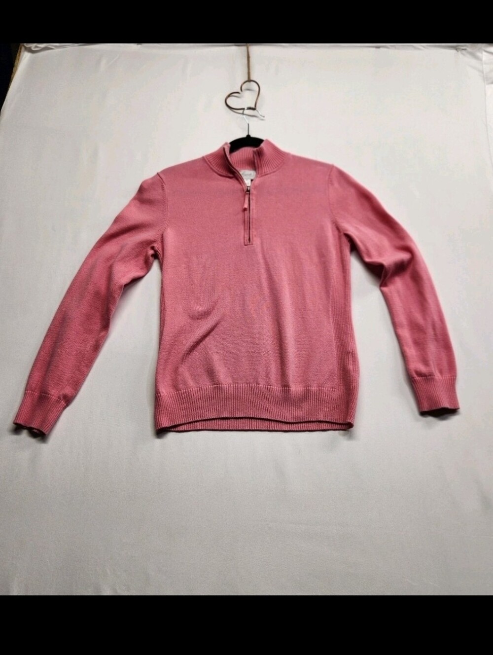 ⭐️Foxcroft Pink 100% Supima Cotton Quarter Zip Sweater Pullover Classic Knit Med
